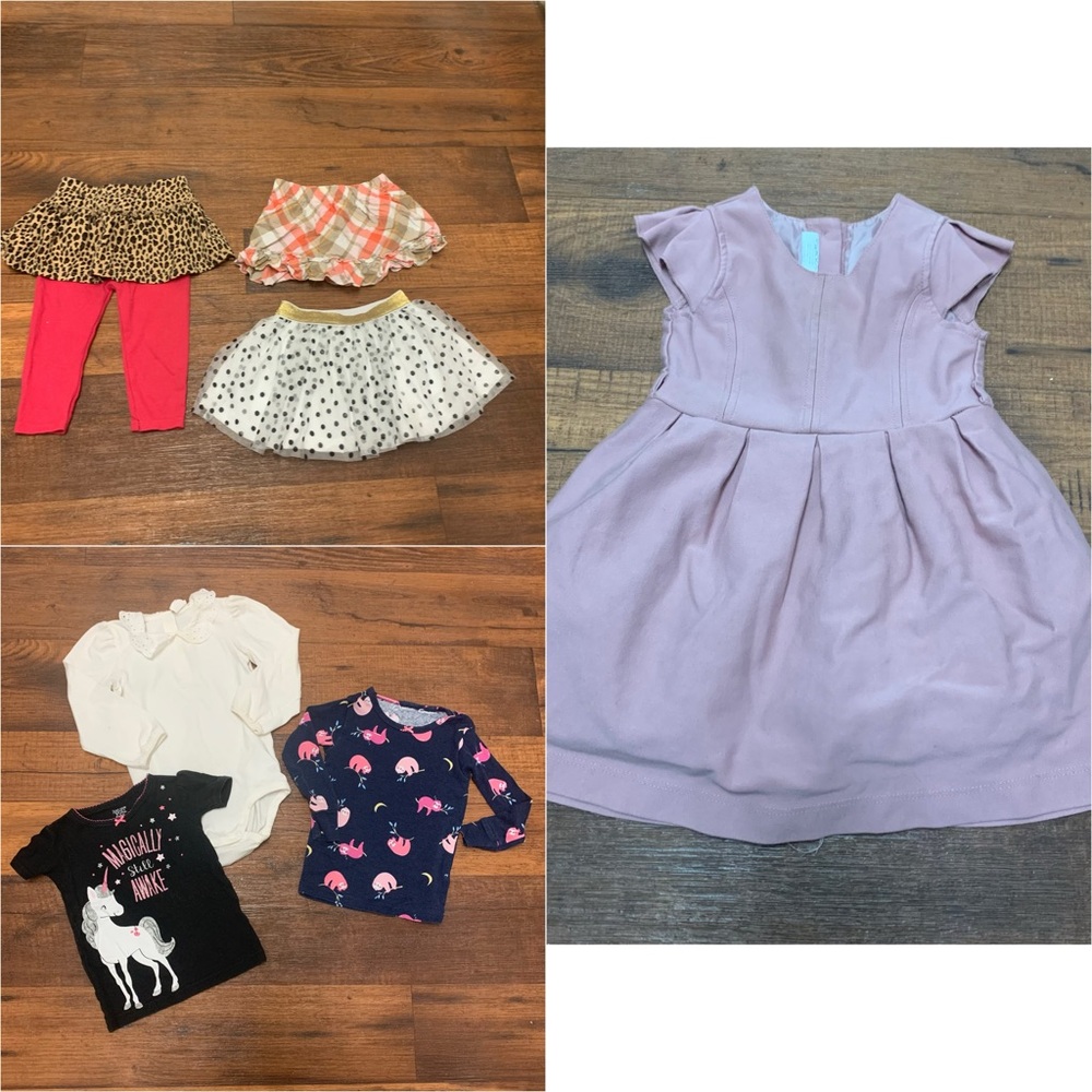 12 Months Baby Girl Clothes 7 Pieces Mixed Lot